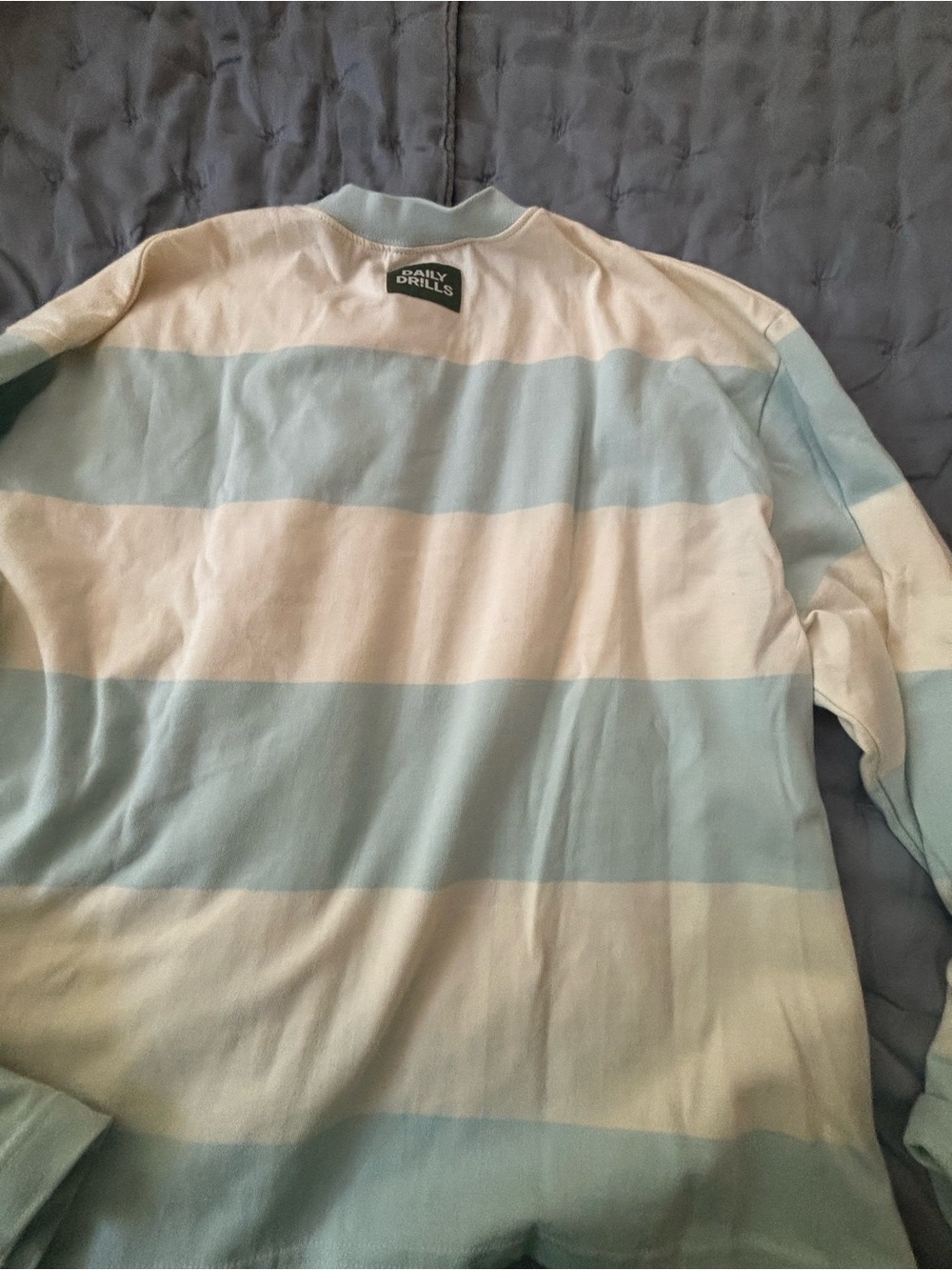 Daily Drills Women's Mint Green and White Striped Lounge Set - Picture 3 of 9
